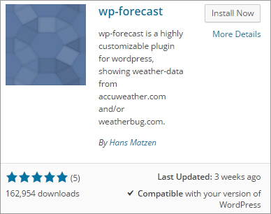 install wp-forecast plugin
