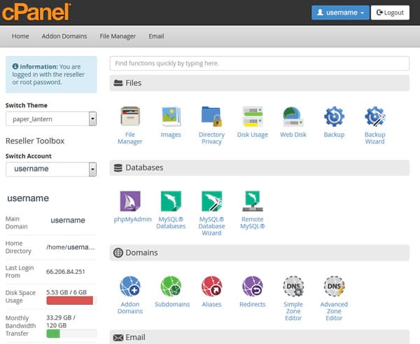 cpanel webhosting