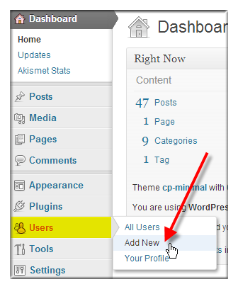 Change WordPress Username via WordPress Dashboard - Step 1