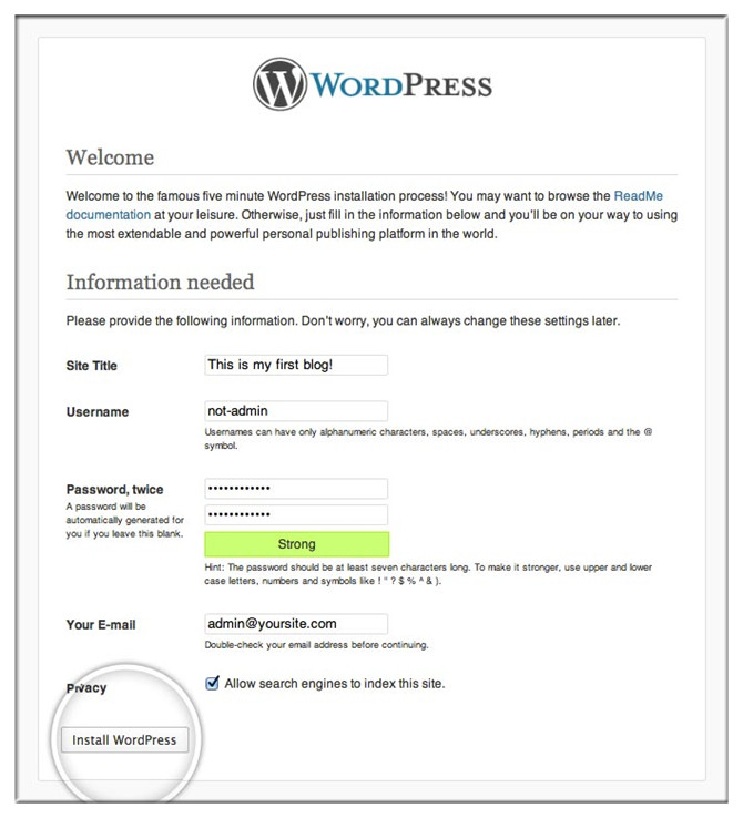 Finish WordPress Manual Installation Step 4