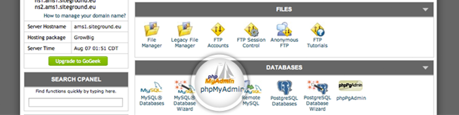 Backup Joomla Database phpMyAdmin 1