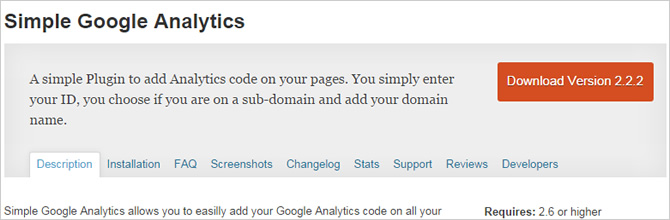 Best Google Analytics WordPress Plugins - Simple Google Analytics