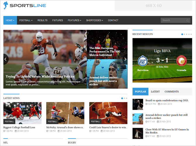Best WordPress Sports Themes - Sportsline