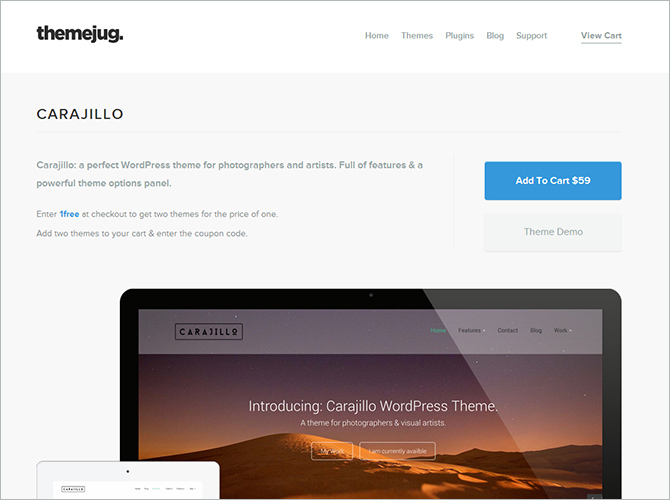 WordPress Minimalist Theme - Carajillo