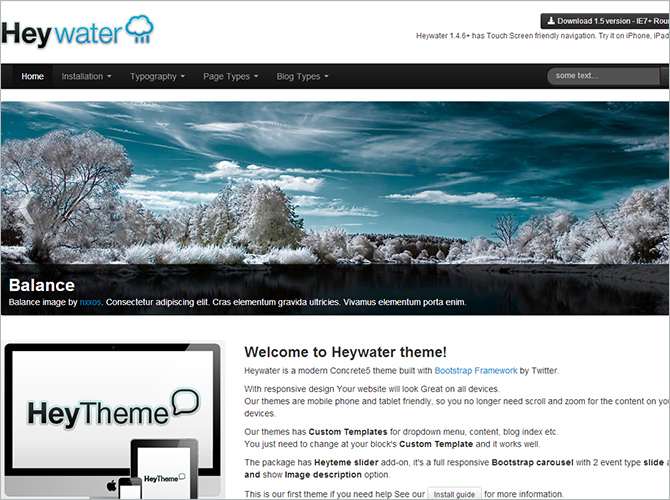 Top 10 Concrete5 Themes - Heywater