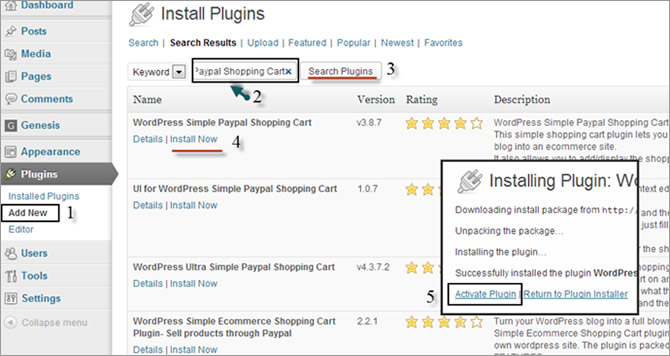 installation of plugins