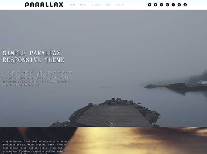parallax theme responsive wordpress