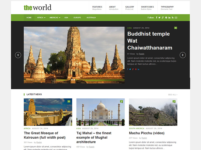 Best Online Newspaper WordPress Themes - TheWorld