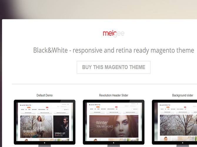 Best Responsive Magento Themes - black and white