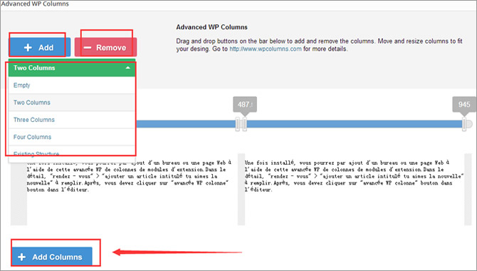 WordPress Multi-Column Content - Add Your Columns