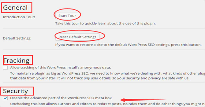 WordPress SEO by Yoast - General Settings